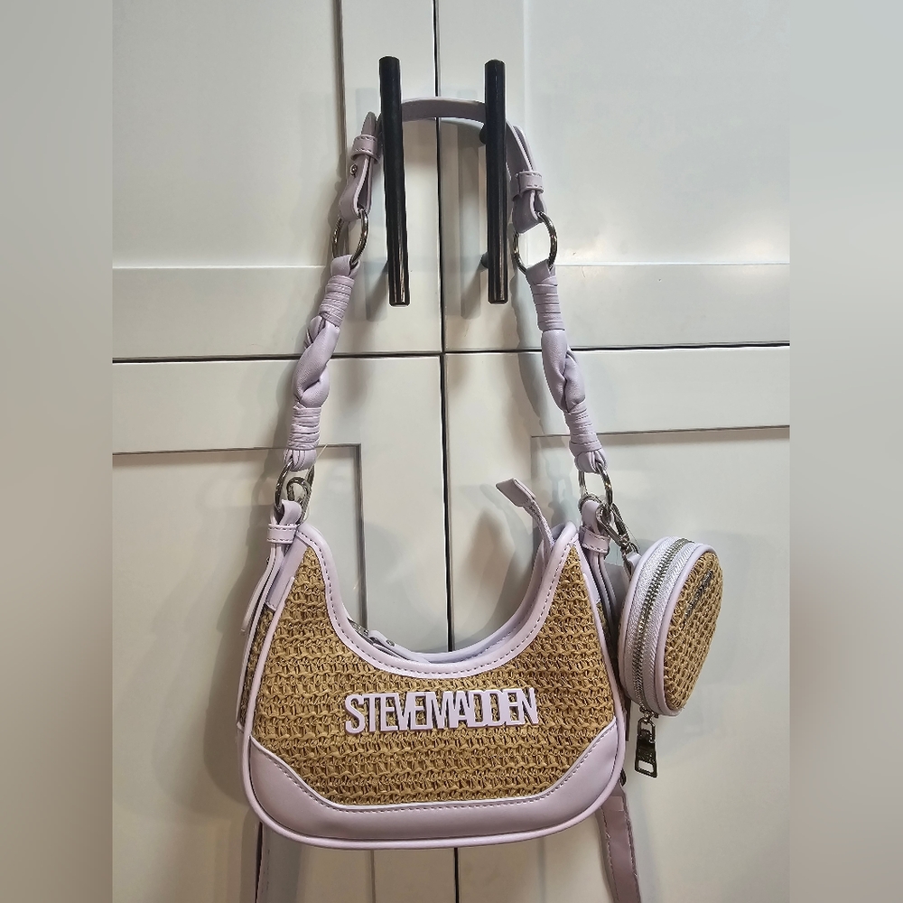 Steve Madden Gentle Lavender BDARRYL cross body bag NWT woven bag